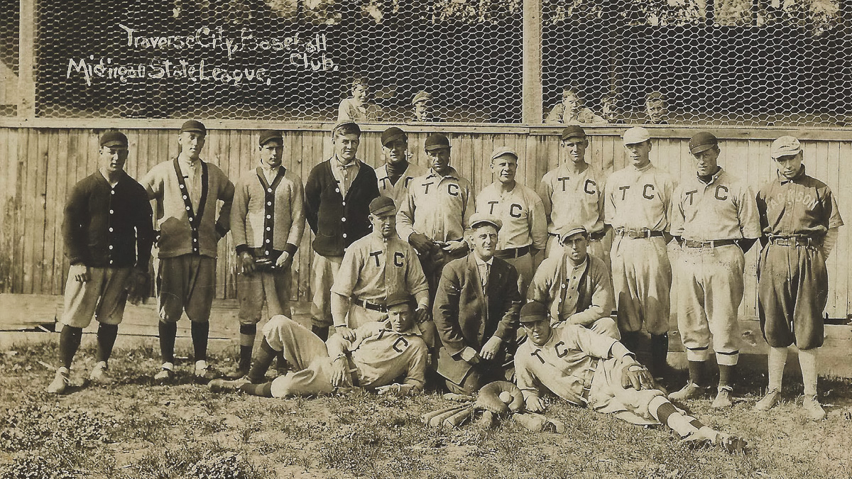Old Mission History: Traverse City Resorters Baseball Team at Bowers Harbor Park, 1910 5 Traverse City Resorters Baseball Team at Bowers Harbor Park circa 1910 on the Old Mission Peninsula | Don Harrison Photo; UpNorth Memories Postcards and Paper Collectibles